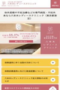 オーダーメイドの不妊治療やピル処方の相談にも応じる「六本木レディースクリニック」